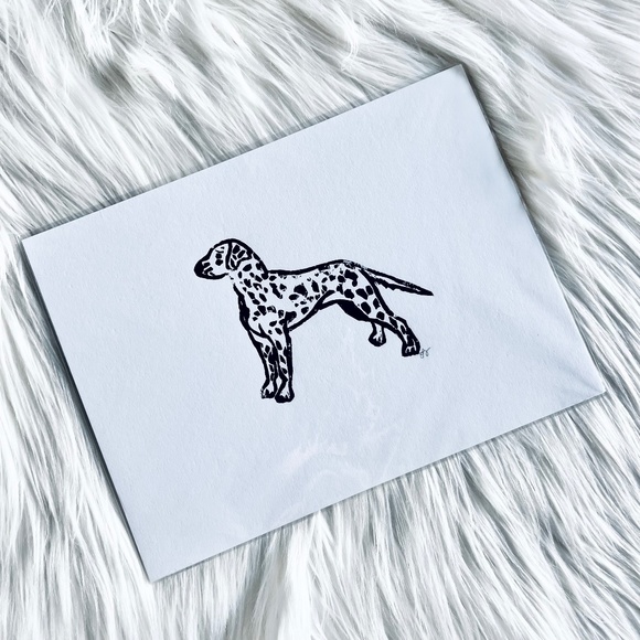 Dalmatian Dog Hand Printed Art - Picture 1 of 4